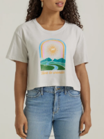 Lee Women Time to Wander Boyfriend Crop Graphic Tee Lunar Rock Heather Clothing 480T351