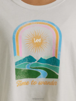 Lee Women Time to Wander Boyfriend Crop Graphic Tee Lunar Rock Heather Clothing 480T351 - Image 3