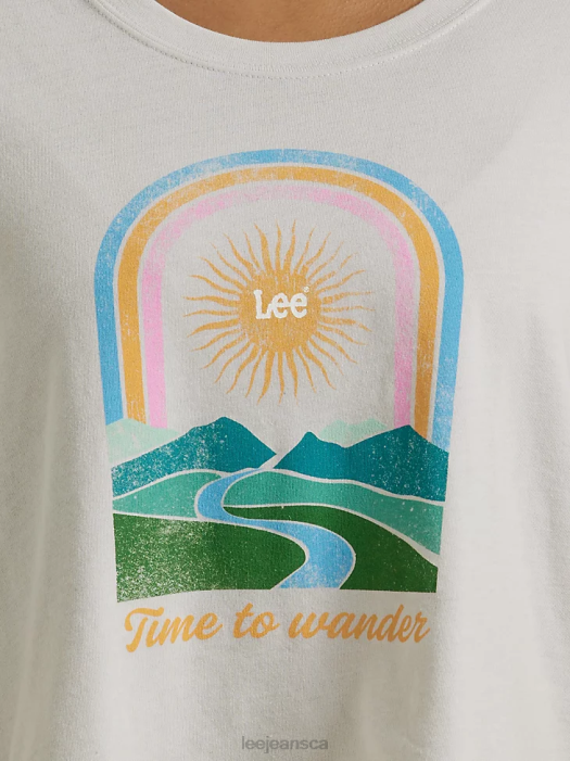 Lee Women Time to Wander Boyfriend Crop Graphic Tee Lunar Rock Heather Clothing 480T351 - Image 3