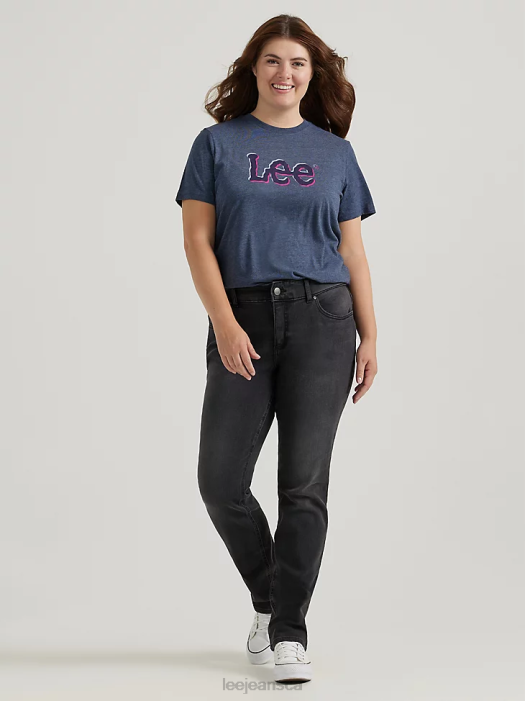 Lee Women Ultra Lux Comfort Slim Straight Jean (Plus) Black Clothing 480T62 - Image 2