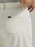 Lee Women Ultra Lux Cuffed A-line Short Ecru Clothing 480T328 - Image 4