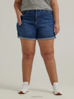 Lee Women Ultra Lux Cuffed A-line Short (Plus) Eclipse Clothing 480T337