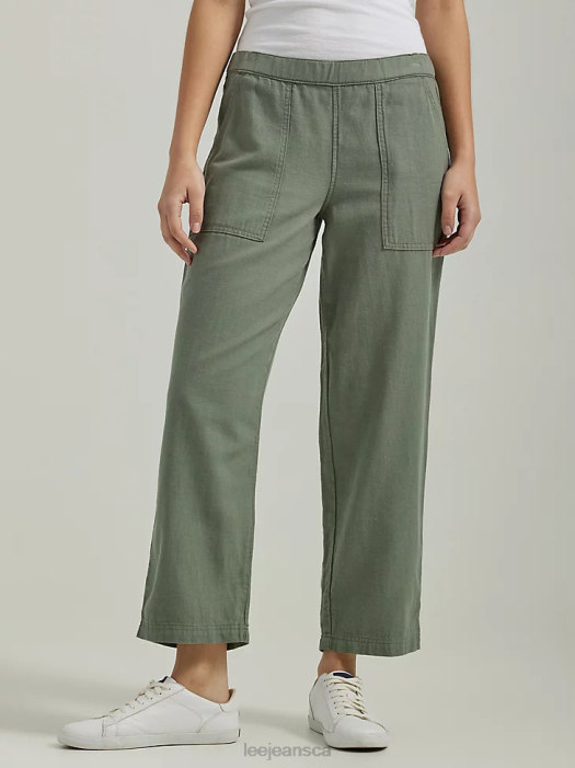 Lee Women Ultra Lux Pull-On Crop Pant Fort Green Clothing 480T242 - Image 1
