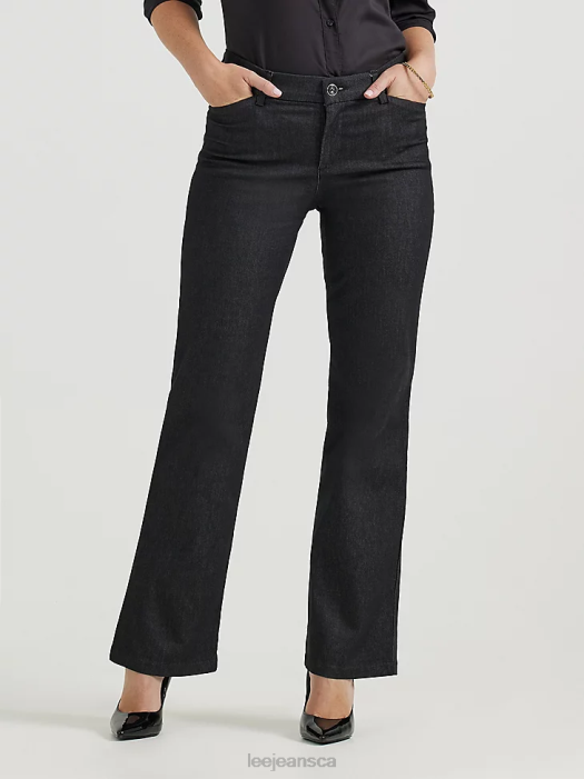 Lee Women Ultra Lux with Flex Motion Regular Fit Trouser Pant Black Rinse Clothing 480T183 - Image 1
