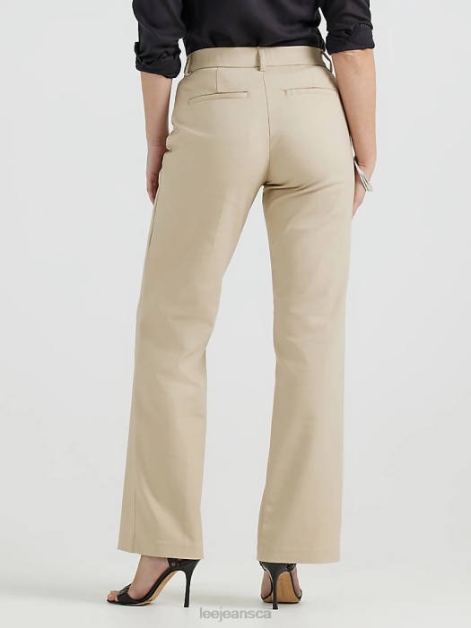 Lee Women Ultra Lux with Flex Motion Regular Fit Trouser Pant Bunglow Khaki Clothing 480T181 - Image 2