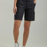 Lee Women Ultra Lux with Flex-to-Go Relaxed Cargo Bermuda Black Clothing 480T259
