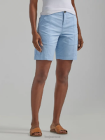 Lee Women Ultra Lux with Flex-to-Go Relaxed Cargo Bermuda Blue Sky Clothing 480T255
