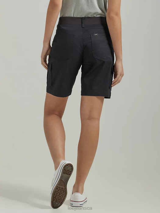 Lee Women Ultra Lux with Flex-to-Go Relaxed Cargo Bermuda (Petite) Black Clothing 480T264 - Image 2