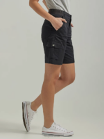 Lee Women Ultra Lux with Flex-to-Go Relaxed Cargo Bermuda (Petite) Black Clothing 480T264 - Image 3
