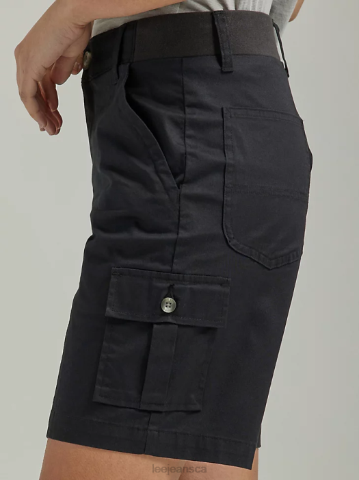 Lee Women Ultra Lux with Flex-to-Go Relaxed Cargo Bermuda (Petite) Black Clothing 480T264 - Image 5