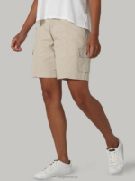 Lee Women Ultra Lux with Flex-to-Go Relaxed Cargo Bermuda (Petite) Pioneer Beige Clothing 480T260