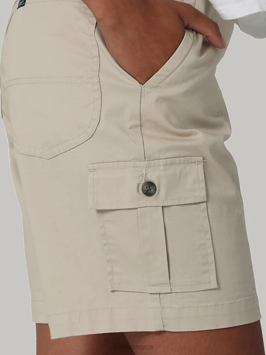 Lee Women Ultra Lux with Flex-to-Go Relaxed Cargo Bermuda (Petite) Pioneer Beige Clothing 480T260 - Image 4