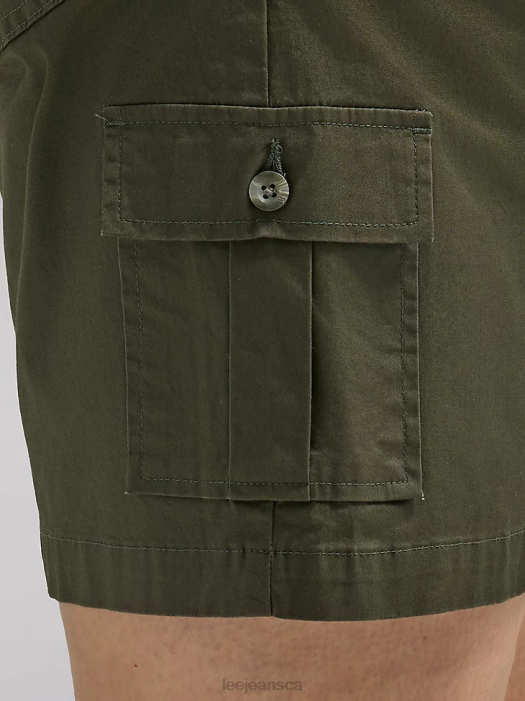 Lee Women Ultra Lux with Flex-to-Go Relaxed Cargo Bermuda (Plus) Frontier Olive Clothing 480T269 - Image 4