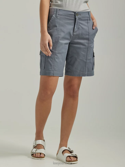 Lee Women Ultra Lux with Flex-to-Go Relaxed Cargo Bermuda Tech Grey Clothing 480T258 - Image 1