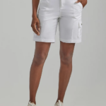 Lee Women Ultra Lux with Flex-to-Go Relaxed Cargo Bermuda White Clothing 480T252