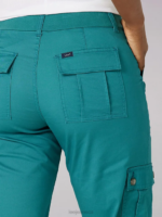 Lee Women Ultra Lux with Flex-to-Go Relaxed Cargo Capri Midway Teal Clothing 480T437 - Image 5