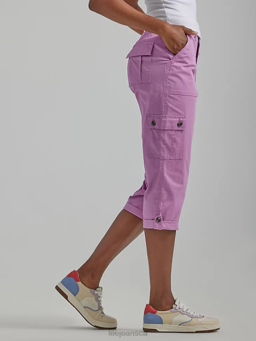 Lee Women Ultra Lux with Flex-to-Go Relaxed Cargo Capri Pansy Clothing 480T431 - Image 3
