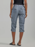 Lee Women Ultra Lux with Flex-To-Go Relaxed Cargo Capri (Petite) Tech Grey Clothing 480T459 - Image 2