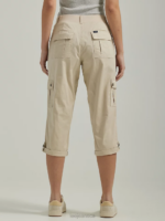 Lee Women Ultra Lux with Flex-to-Go Relaxed Cargo Capri Pioneer Beige Clothing 480T436 - Image 2