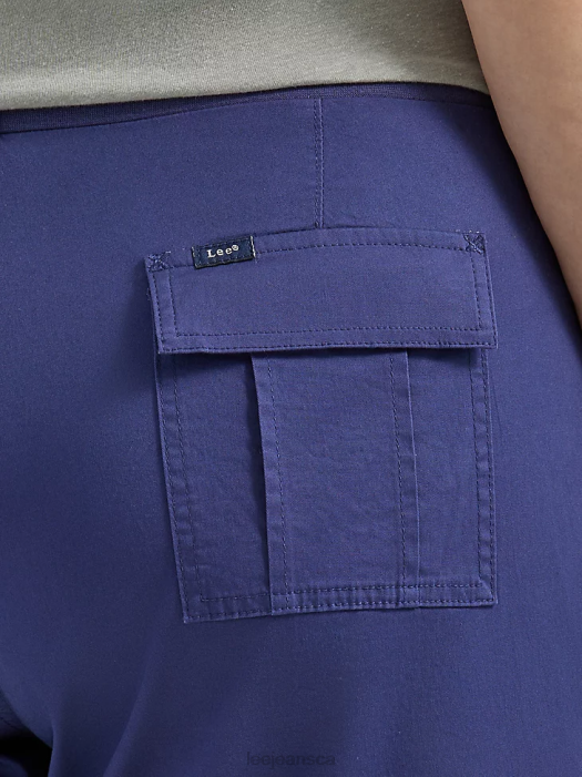 Lee Women Ultra Lux with Flex-To-Go Relaxed Cargo Capri (Plus) Medieval Blue Clothing 480T449 - Image 5