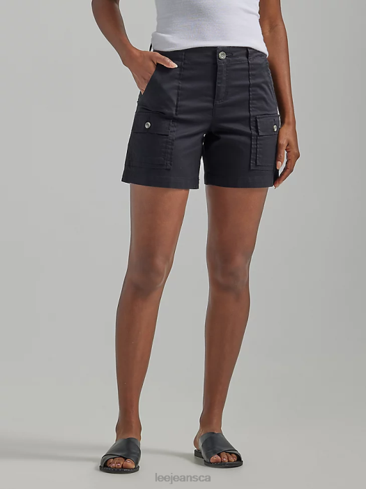 Lee Women Ultra Lux with Flex-to-Go Relaxed Cargo Short Black Clothing 480T251 - Image 1