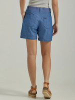Lee Women Ultra Lux with Flex-to-Go Relaxed Cargo Short Chambray Clothing 480T249 - Image 2