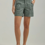 Lee Women Ultra Lux with Flex-to-Go Relaxed Cargo Short Fort Green Clothing 480T250