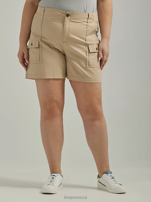 Lee Women Ultra Lux with Flex-to-Go Relaxed Cargo Short (Plus) Macrame Clothing 480T282 - Image 1