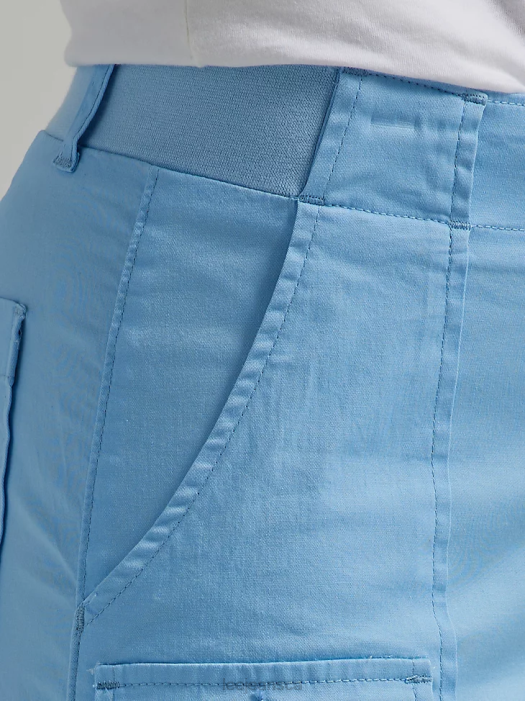 Lee Women Ultra Lux with Flex-to-Go Relaxed Cargo Short Shasta Blue Clothing 480T246 - Image 4