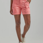 Lee Women Ultra Lux with Flex-to-Go Relaxed Cargo Short Tickle Me Peach Clothing 480T247