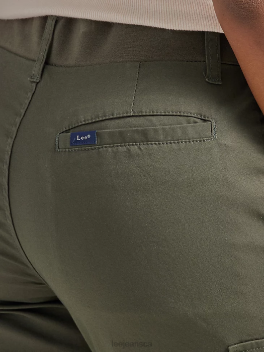 Lee Women Ultra Lux with Flex-to-Go Relaxed Cargo Skimmer Frontier Olive Clothing 480T428 - Image 4