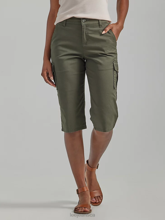 Lee Women Ultra Lux with Flex-to-Go Relaxed Cargo Skimmer Frontier Olive Clothing 480T428 - Image 1