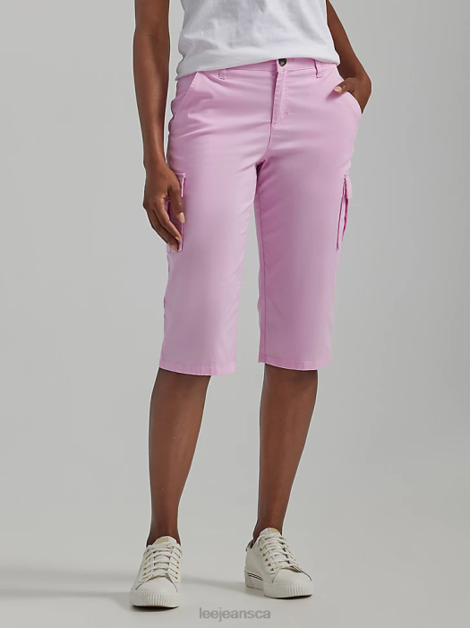 Lee Women Ultra Lux with Flex-to-Go Relaxed Cargo Skimmer Katy Pink Clothing 480T425 - Image 1