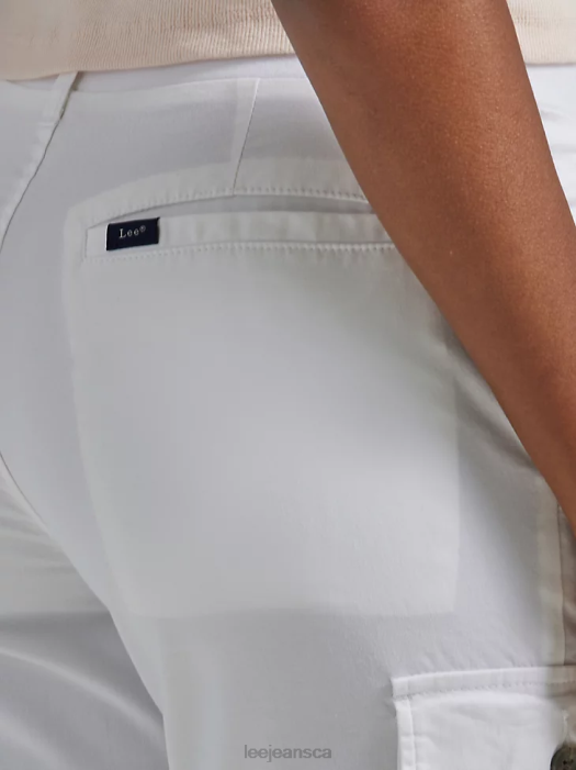 Lee Women Ultra Lux with Flex-to-Go Relaxed Cargo Skimmer White Clothing 480T427 - Image 5
