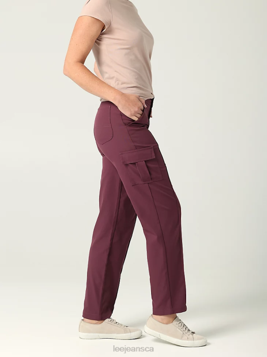 Lee Women Ultra Lux with Flex-to-Go Seamed Cargo Straight Leg Pant Boysenberry Clothing 480T231 - Image 3