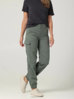 Lee Women Ultra Lux with Flex-to-Go Single Pocket Cargo Jogger Pant (Petite) Fort Green Clothing 480T234