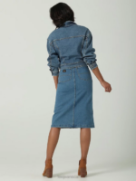 Lee Women Vintage Modern All Purpose Side Zip Midi Skirt Chester Stone Clothing 480T420 - Image 2