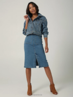 Lee Women Vintage Modern All Purpose Side Zip Midi Skirt Chester Stone Clothing 480T420