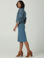 Lee Women Vintage Modern All Purpose Side Zip Midi Skirt Chester Stone Clothing 480T420 - Image 3