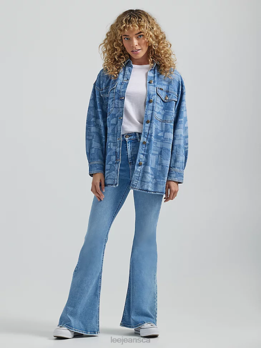Lee Women Vintage Modern High Rise Ever Fit Flare Jean Rushing In Light Clothing 480T143 - Image 7