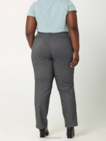 Lee Women Wrinkle Free Relaxed Fit Straight Leg Pant (Plus) Black and White Rockhill Plaid Clothing 480T203 - Image 2