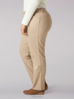 Lee Women Wrinkle Free Relaxed Fit Straight Leg Pant (Plus) Flax Clothing 480T199 - Image 3