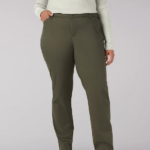 Lee Women Wrinkle Free Relaxed Fit Straight Leg Pant (Plus) Frontier Olive Clothing 480T200