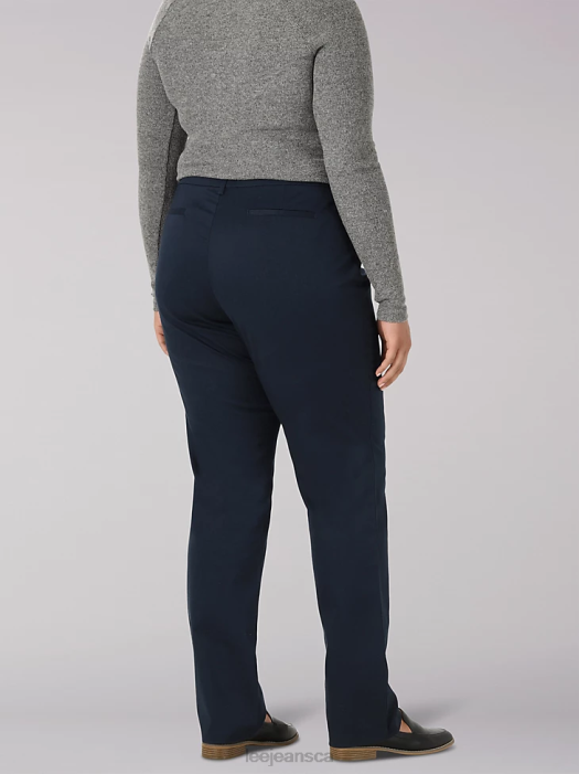 Lee Women Wrinkle Free Relaxed Fit Straight Leg Pant (Plus) Imperial Blue Clothing 480T202 - Image 2