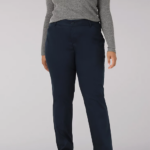 Lee Women Wrinkle Free Relaxed Fit Straight Leg Pant (Plus) Imperial Blue Clothing 480T202