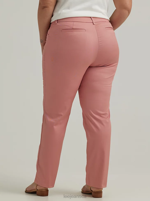 Lee Women Wrinkle Free Relaxed Fit Straight Leg Pant (Plus) in Mallory Pink Mallory Orange Clothing 480T198 - Image 2