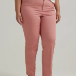 Lee Women Wrinkle Free Relaxed Fit Straight Leg Pant (Plus) in Mallory Pink Mallory Orange Clothing 480T198