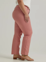 Lee Women Wrinkle Free Relaxed Fit Straight Leg Pant (Plus) in Mallory Pink Mallory Orange Clothing 480T198 - Image 3