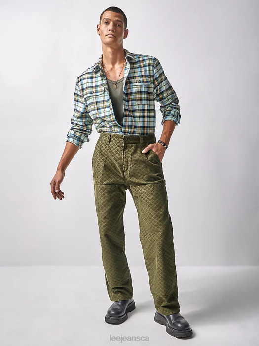 Lee x The Brooklyn Circus Men Corduroy Carpenter Pant Kale Clothing 480T831 - Image 1