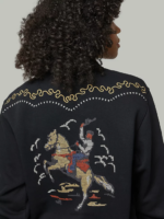 Lee x The Brooklyn Circus Men Cowboys Graphic Sweatshirt Black Clothing 480T959 - Image 5